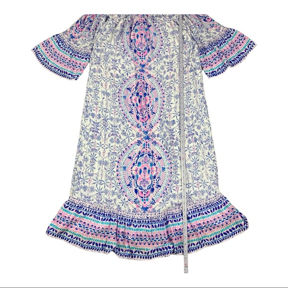 Lilly Pulitzer Women’s Abigale Midi Dress Engineered Multi Rayon Off Shoulder XS - Picture 10 of 16